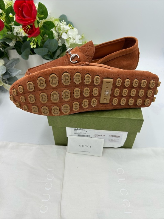 Men\'s Gucci JORDY horse bit suede loafers size 12 fits 12.5 US made in Italy main image 8